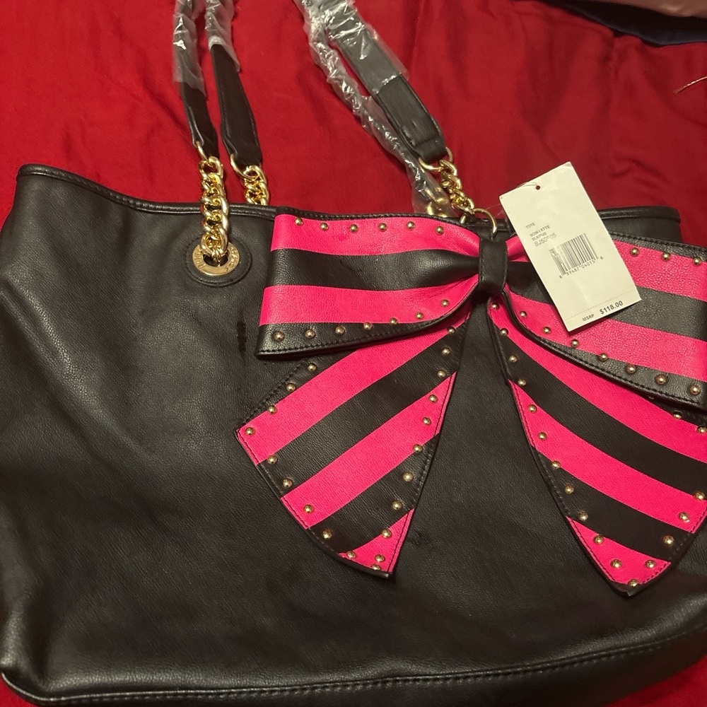 Stylish Black and Pink Women's Tote Bag